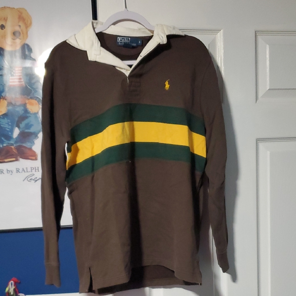 Ralph Lauren Brown Polo with White Collar